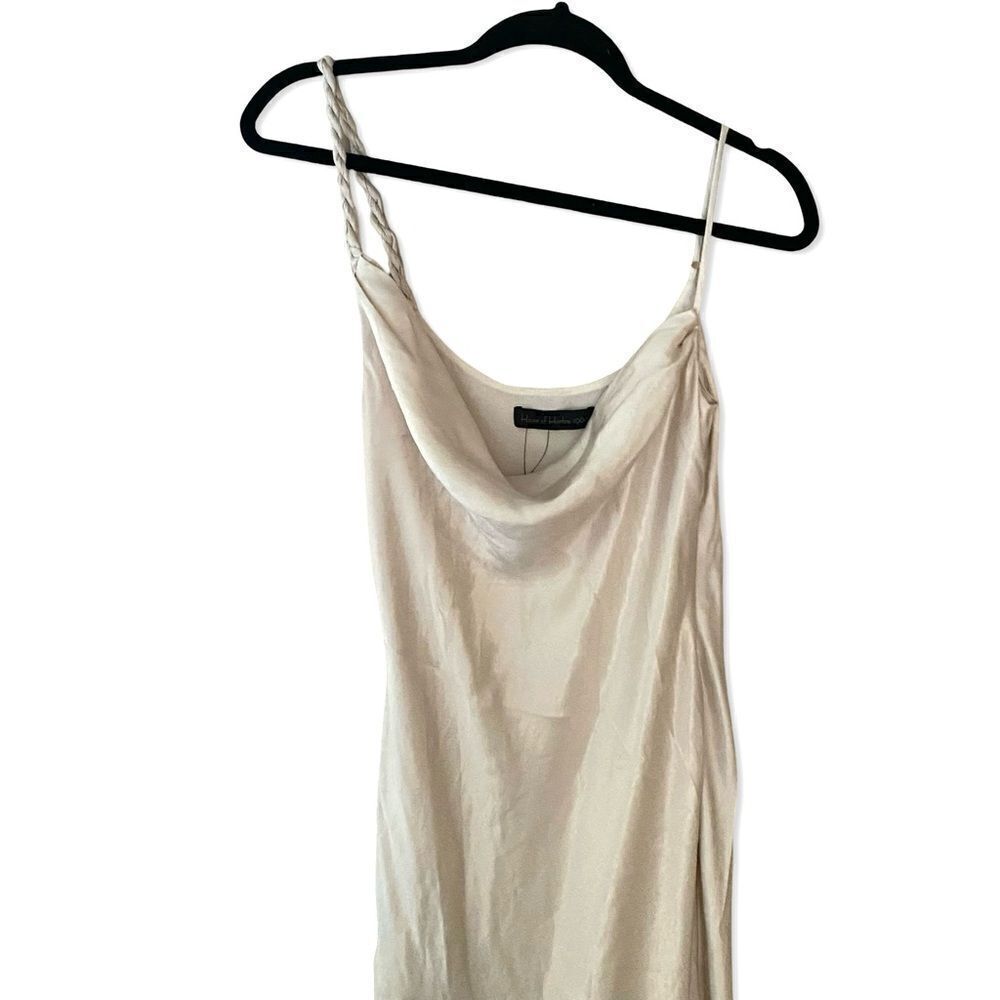 House of Harlow 1960 Irolo gown ivory satin twist strap bias dress Revolve NWT L - Picture 12 of 15
